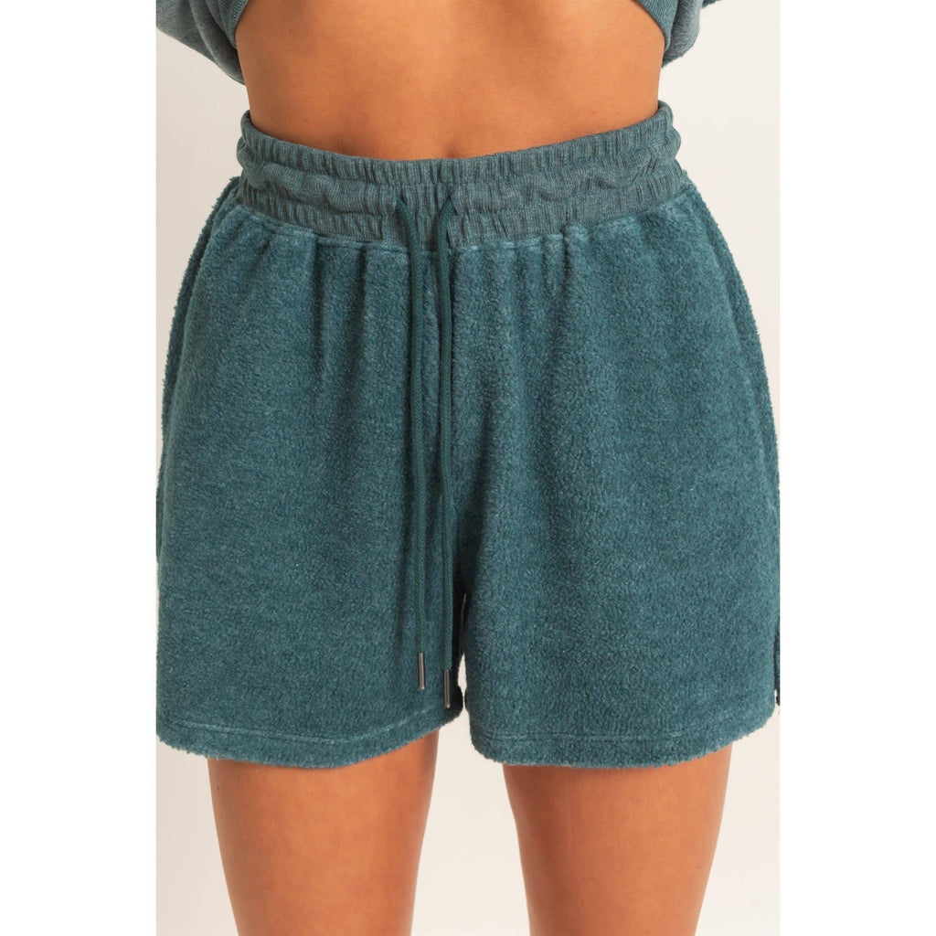 Contrast Sweatshirt & Shorts Set: IVORY