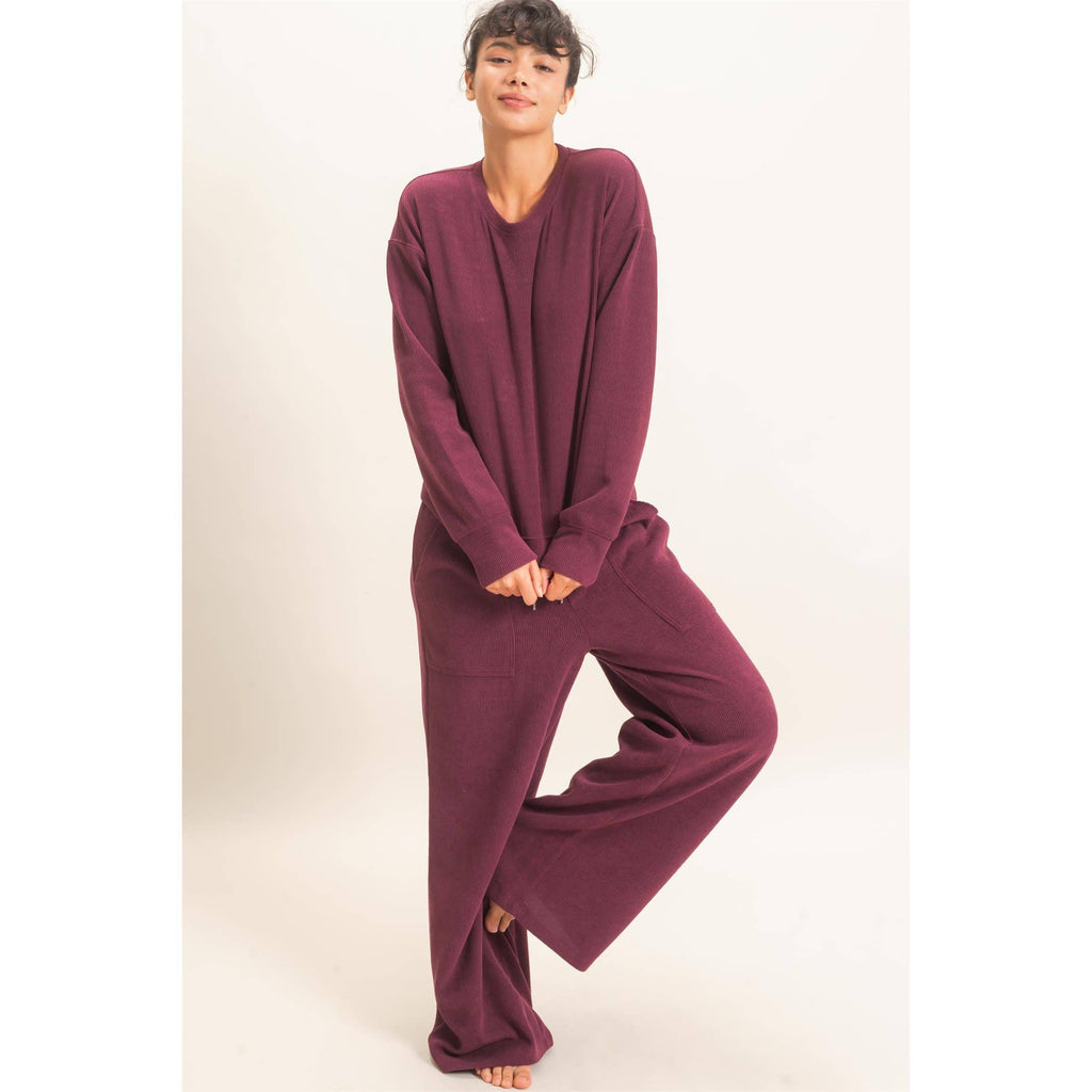 Waffle Knit Crew SET : ALPACA