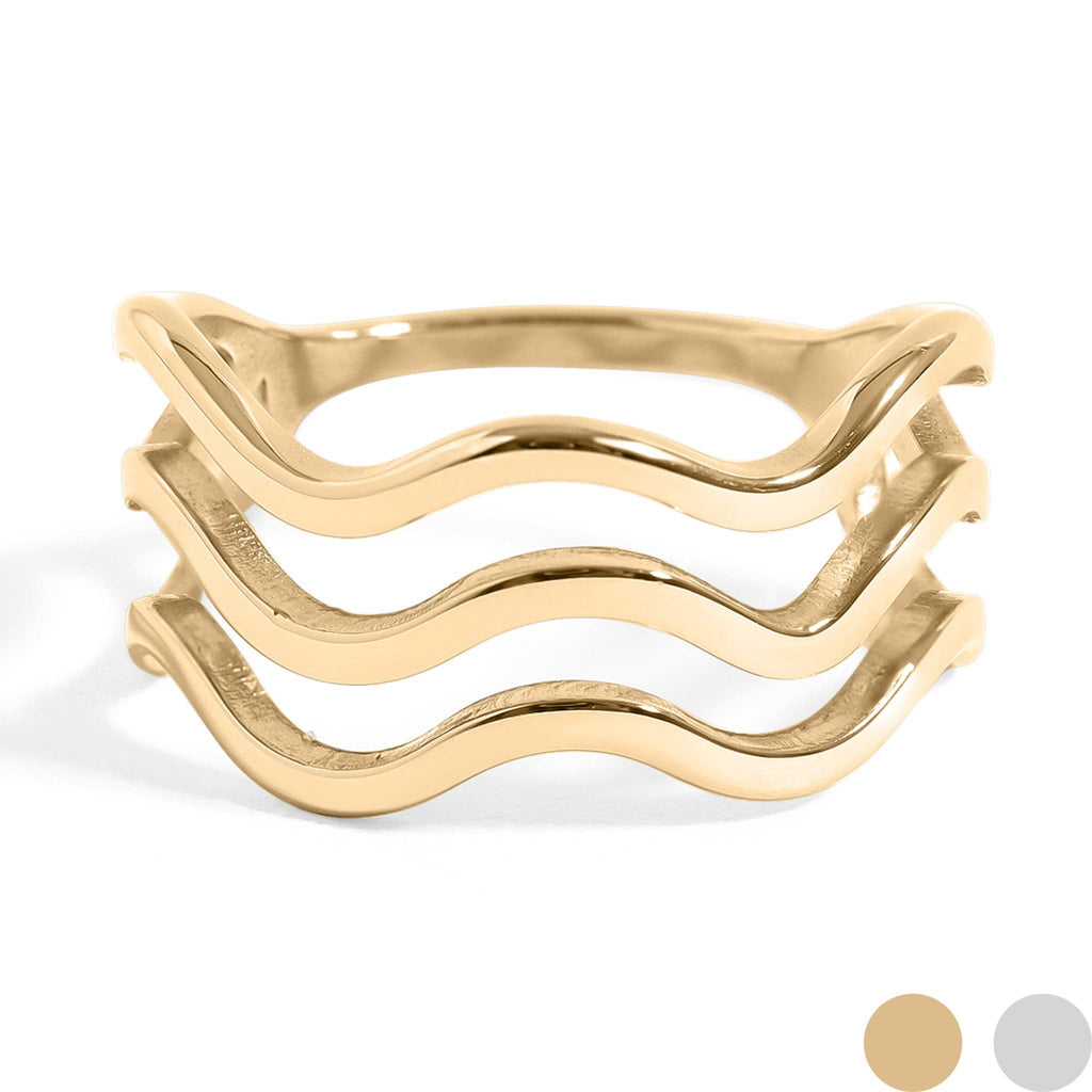 Triple Wave Geometric Ring: A75