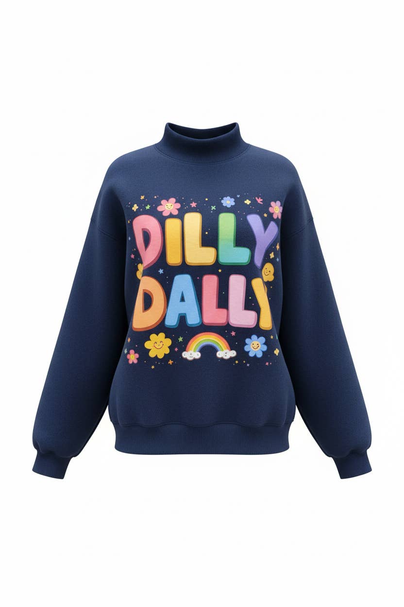 DILLYDALLY | Graphic Reversible Sweatshirt: Butter yellow