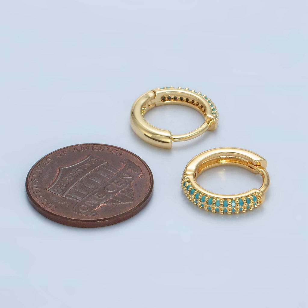 Turquoise Dream Huggies  Earrings - E28