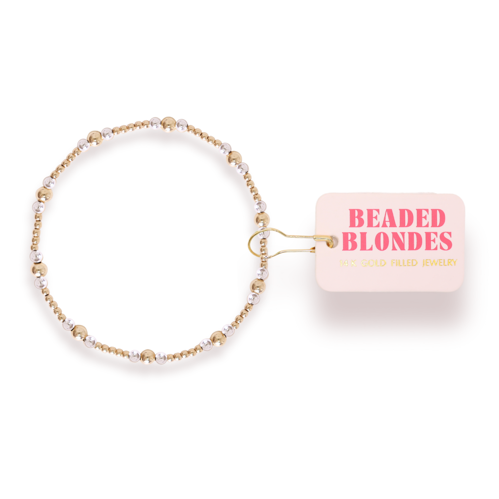 Dainty Sutton Bracelet in Gold with Silver: Standard 6.75 Inch