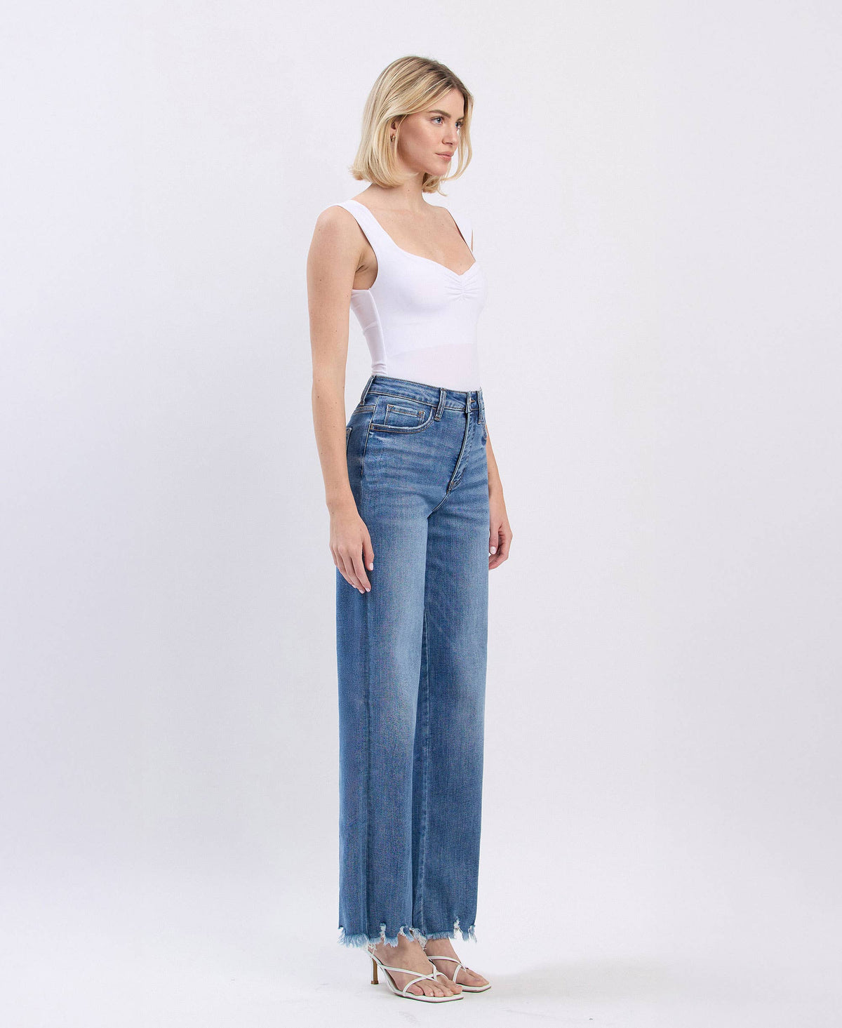 TUMMY CONTROL 90'S VINTAGE SUPER HIGH RISE LOOSE LV1210M: MEDIUM DENIM
