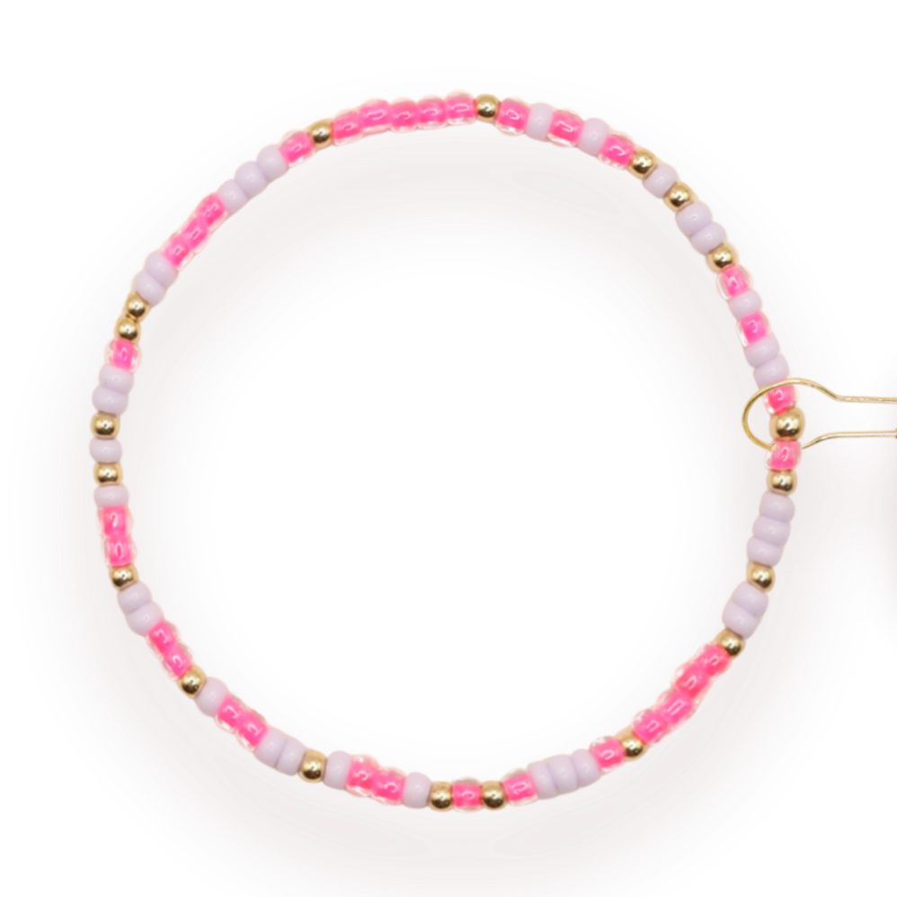 Hot Pink & Lilac Sprinkle Bracelet - S72