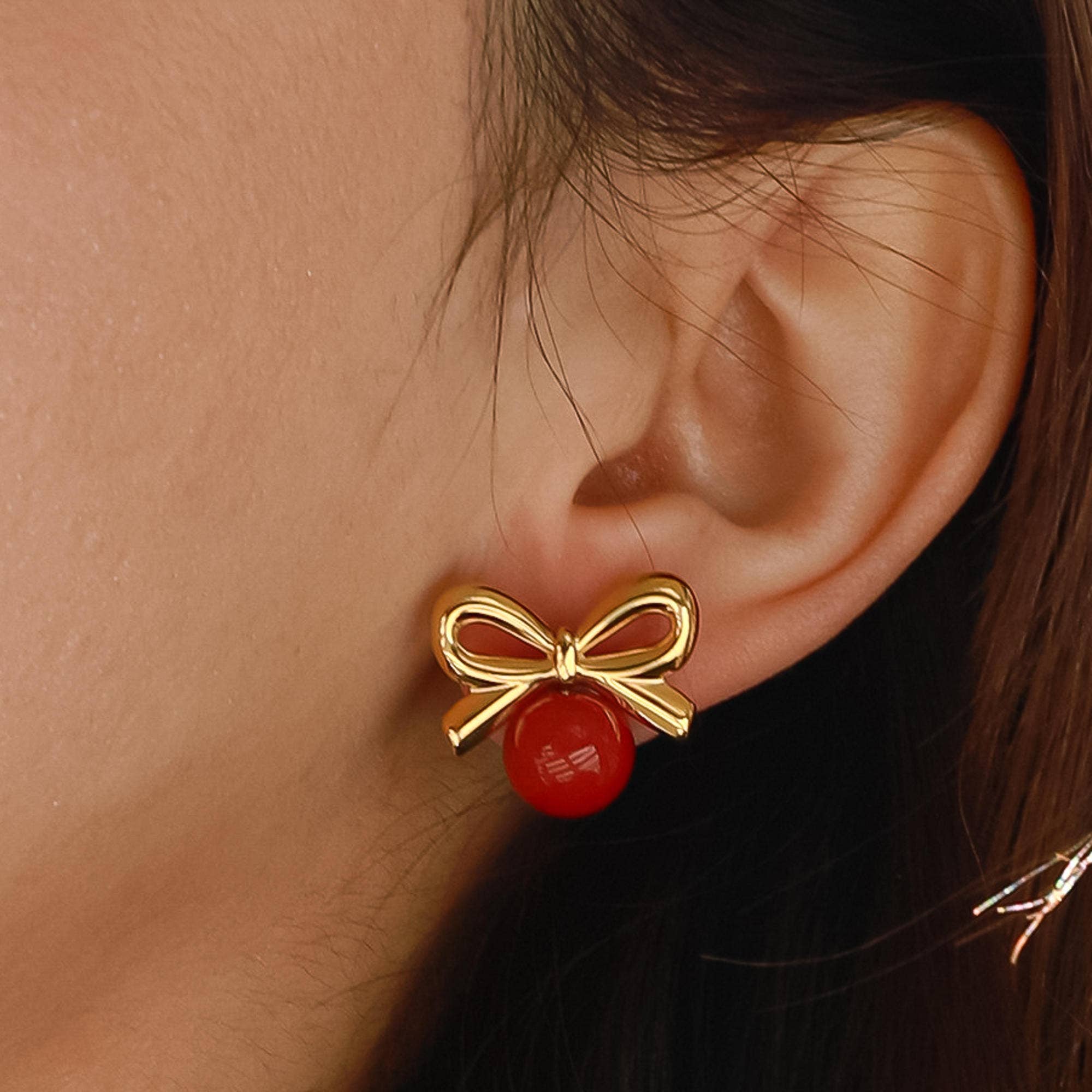 Dainty Bow Earrings - E42