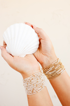 Dainty Sophia Pearl Bracelet in Gold: Standard 6.75 Inch
