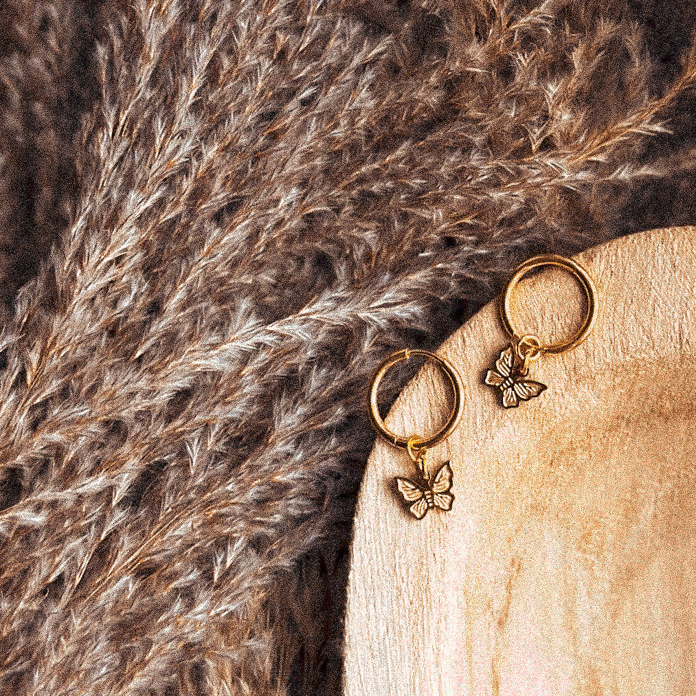 Butterfly Huggies Hoop Earrings - E8