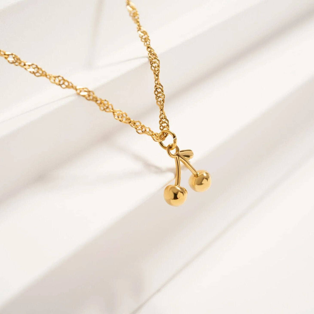 Gold Cherry Charm - C179