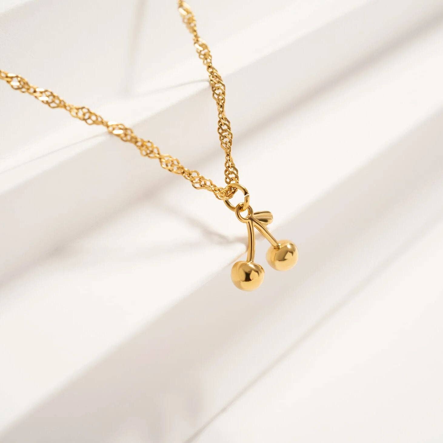 Gold Cherry Charm - C179