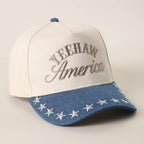 YEEHAW AMERICA Embroidered Star Denim Trucker Hat : H1