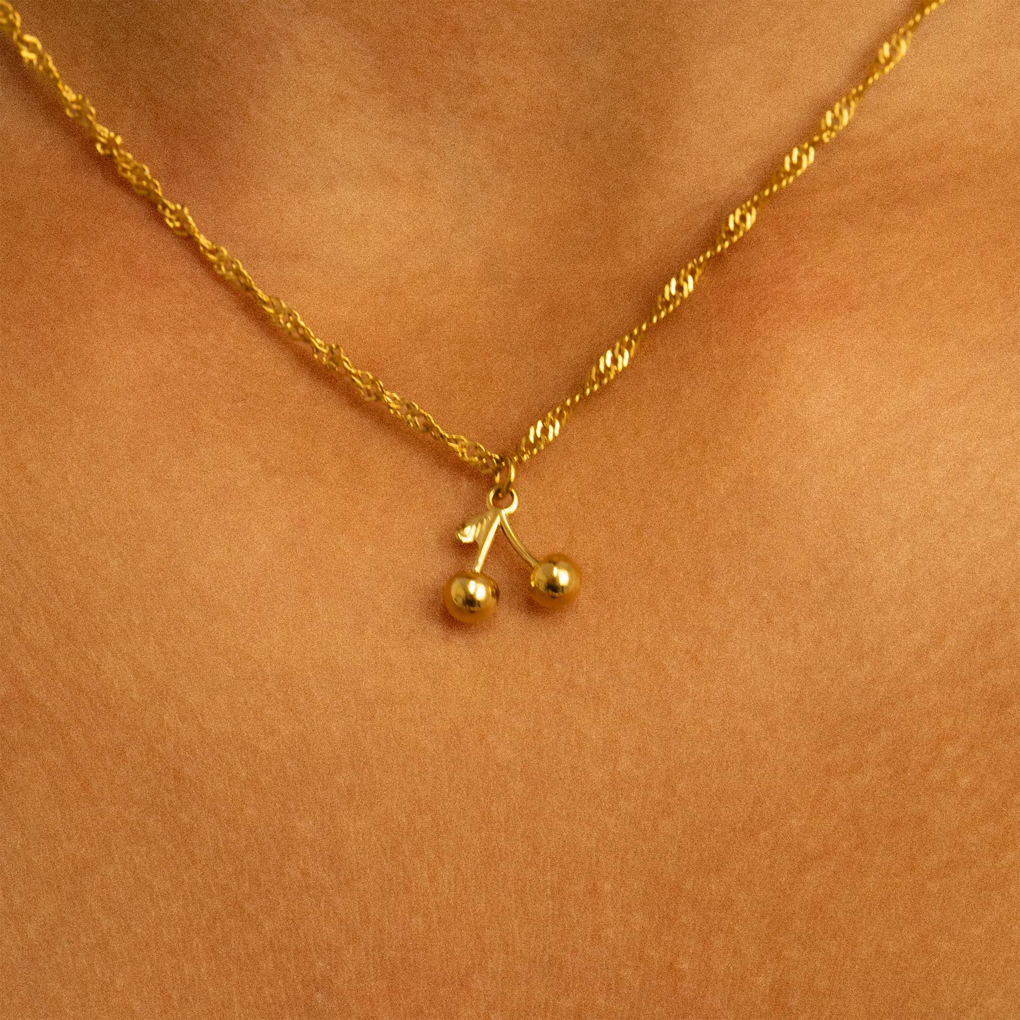 Gold Cherry Charm - C179
