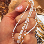 White Confetti  Anklet - K15