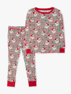SoftSnooze™ Kids Bamboo Viscose Red & Green Dear Santa Christmas Long Sleeve Pajama Set: Multi-Color