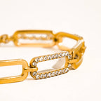 Paperclip Glam Rhinestone Chain Bracelet: S129