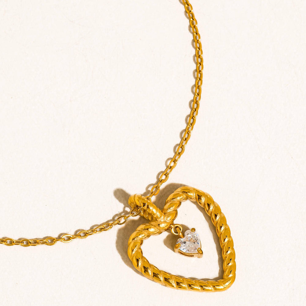 The Jeanette Heart Drop Necklace: N144