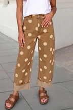 Casual Polka Dot Ankle Length Regular Jeans | Blue Sky