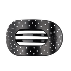 Black Polka Dot Party Large Flat Round Hair Clip