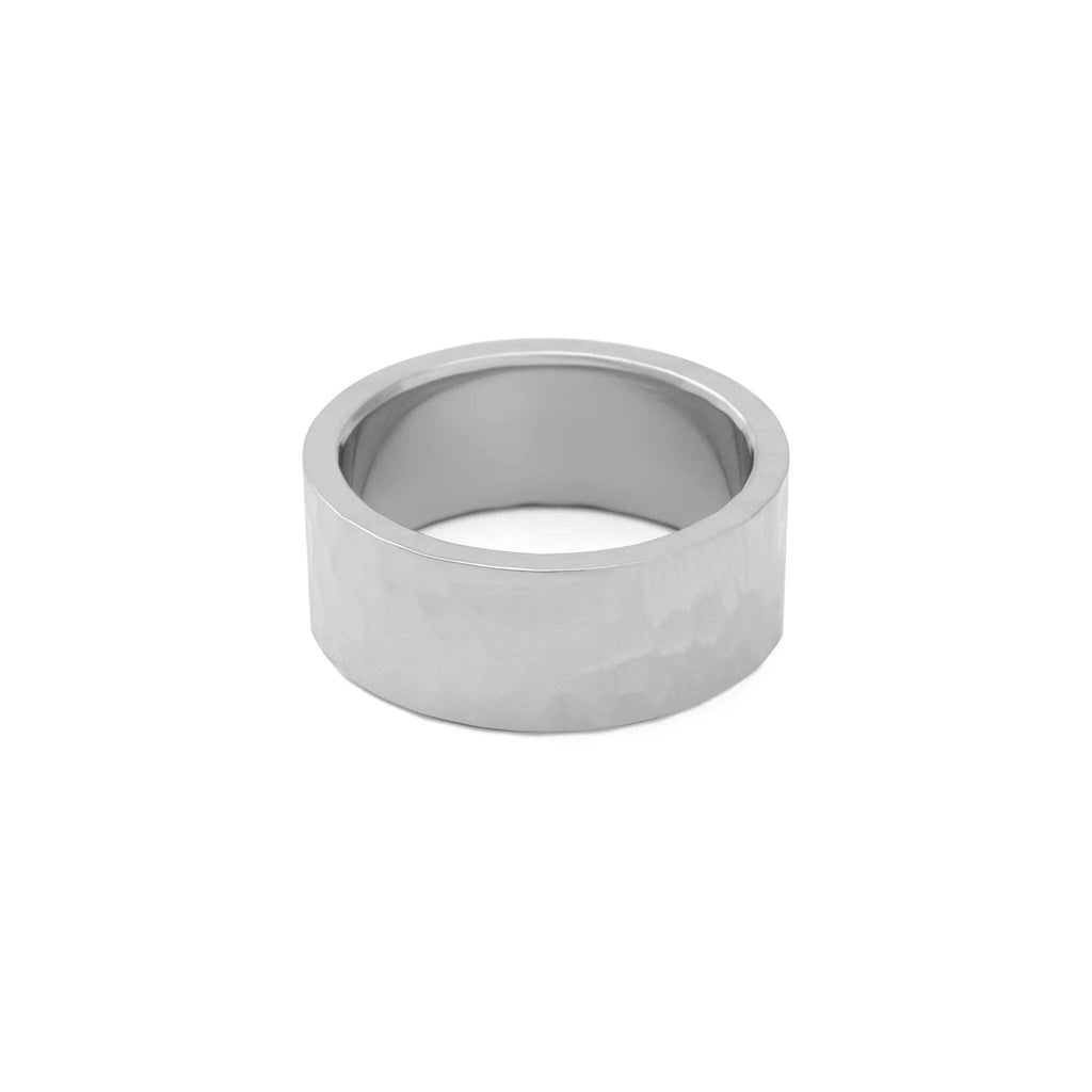 Silver Hammered Statement Ring - A148