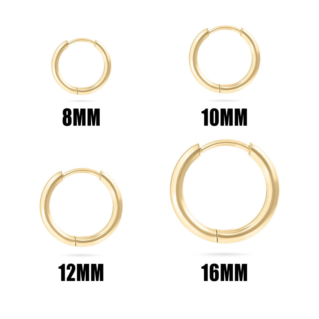 Classic Hoop Huggie (12MM) Earrings - E108