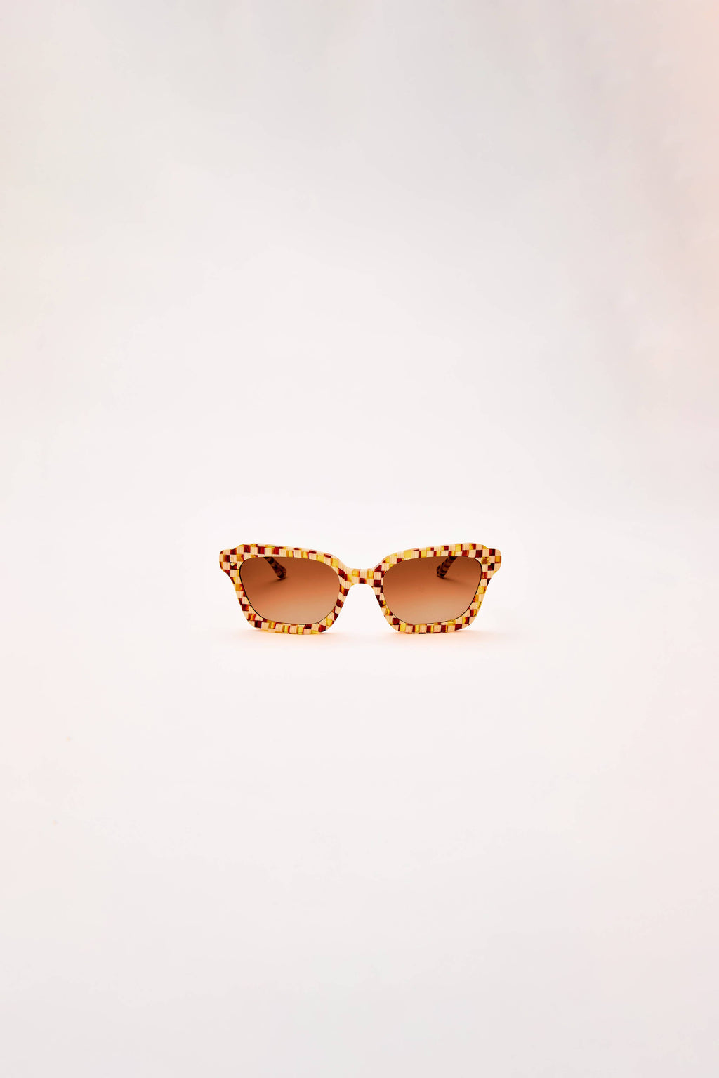 SARDINE - Demi - Toasted Moxie Checkered Square Sunglasses