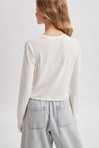 BASIC RIBBED LONG SLEEVE TOP / WL26-12635: BURGUNDY
