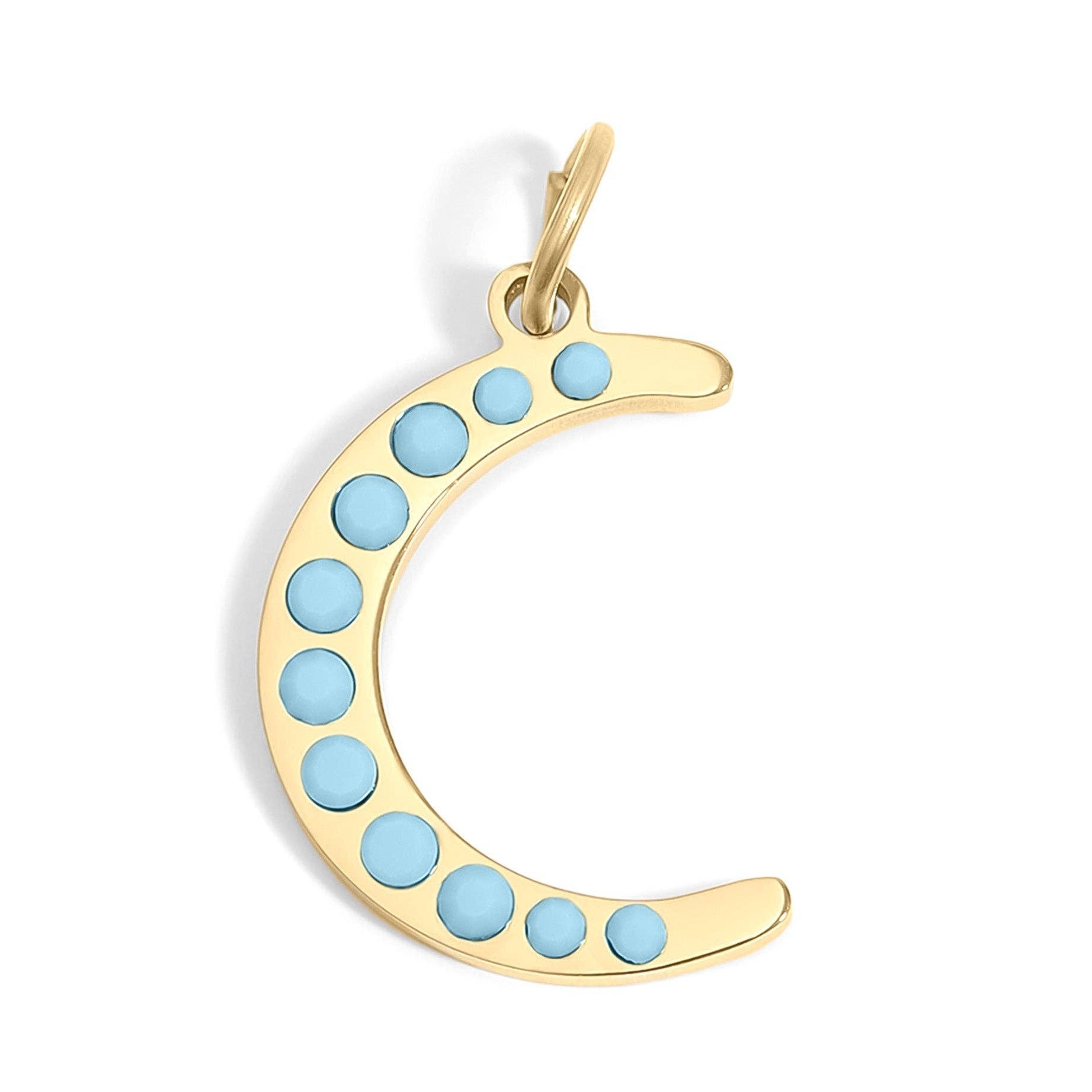 Turquoise Stone Moon Charm - C158
