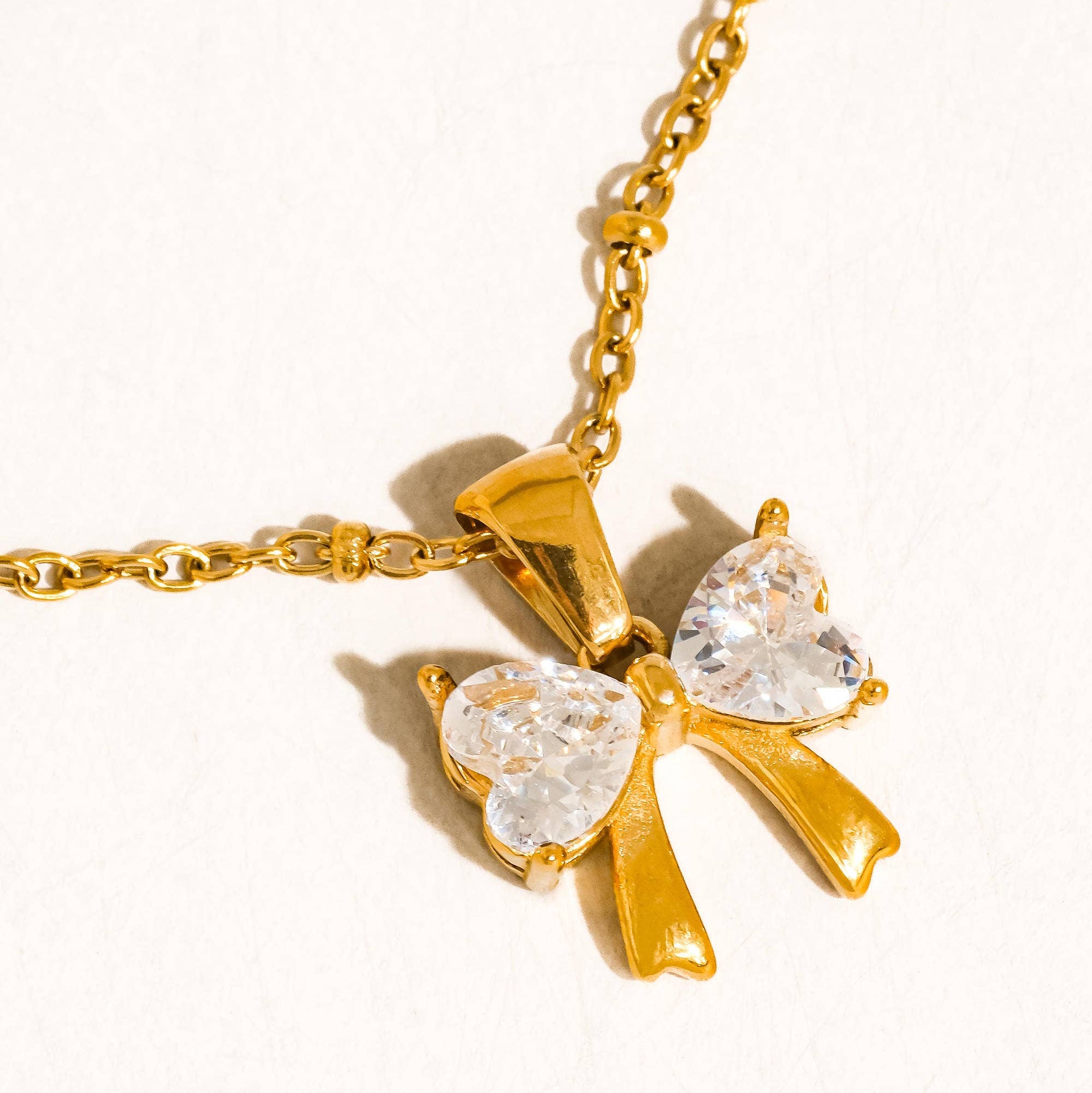 Darlin' Diamond Bow Necklace - N43