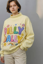 DILLYDALLY | Graphic Reversible Sweatshirt: Butter yellow