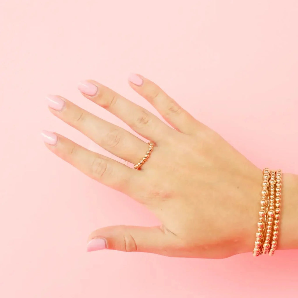 Lauren Beaded Band in Gold - B23