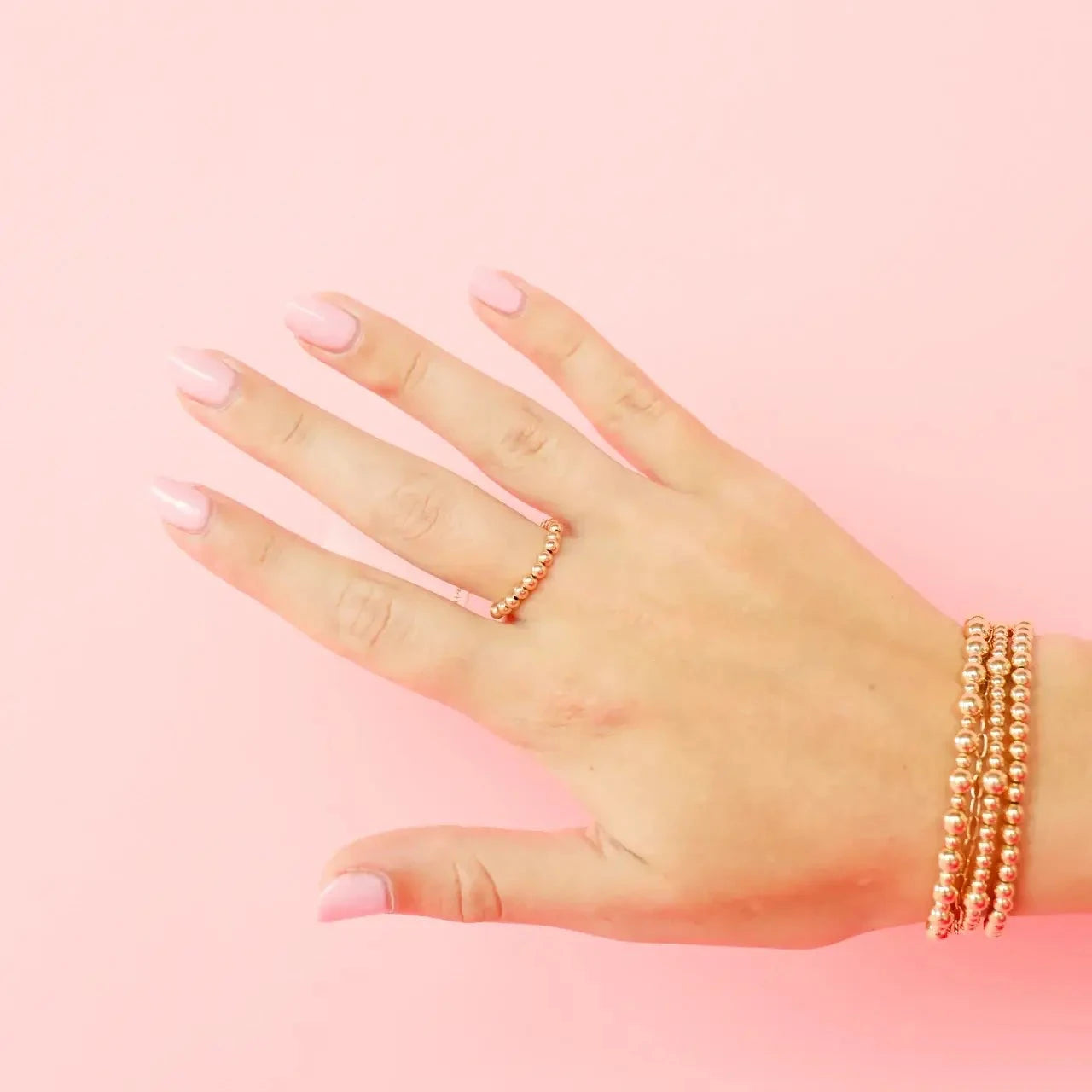 Lauren Beaded Band in Gold - B23