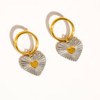 Gold & Silver Sweetheart Earrings - E47