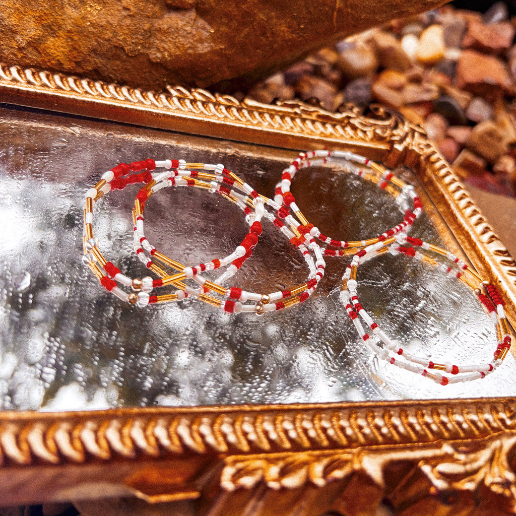Red White & Gold Bracelet - S33