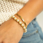 Kiska Glass Pearl Stretch Bracelet: S157