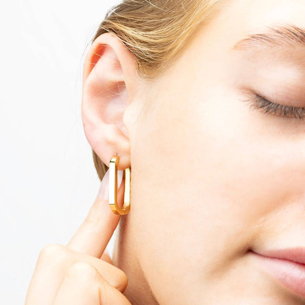 Oval Huggie Earrings - E109