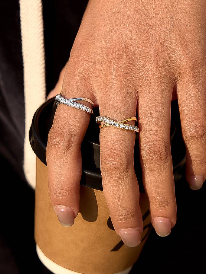 Silver Infinity Crossover Ring - A146