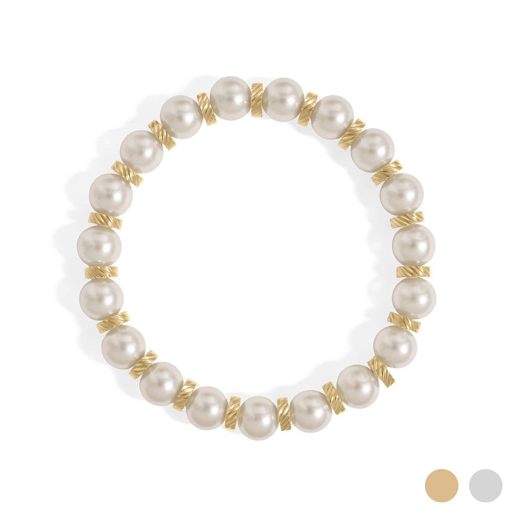 Kiska Glass Pearl Stretch Bracelet: S157