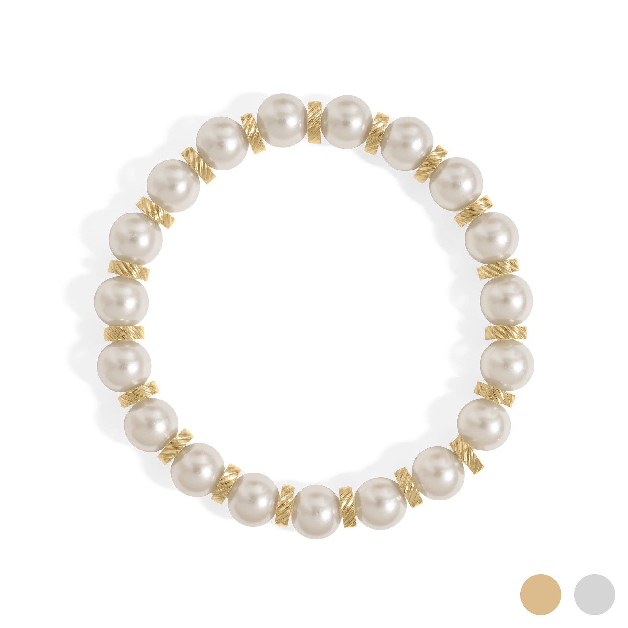 Kiska Glass Pearl Stretch Bracelet: S157