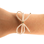Pearl Bow Bracelet: Standard 6.75 inch