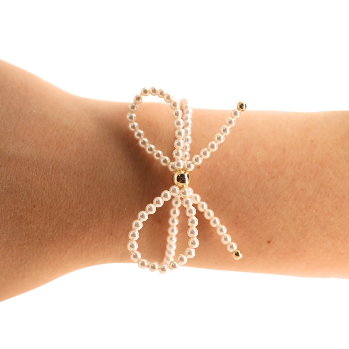 Pearl Bow Bracelet: Standard 6.75 inch