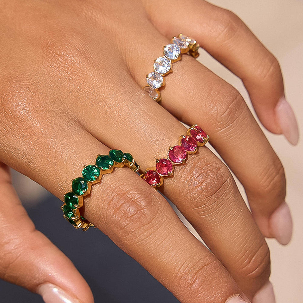 Pink Veloura CZ Eternity Ring - A80