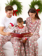 SoftSnooze™ Kids Bamboo Viscose Red & Green Dear Santa Christmas Long Sleeve Pajama Set: Multi-Color