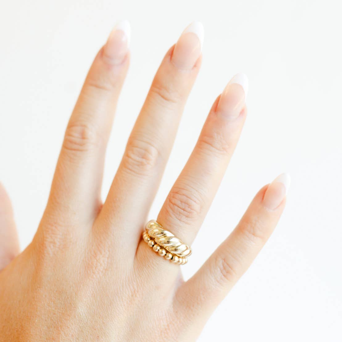 Lauren Beaded Band in Gold - B23