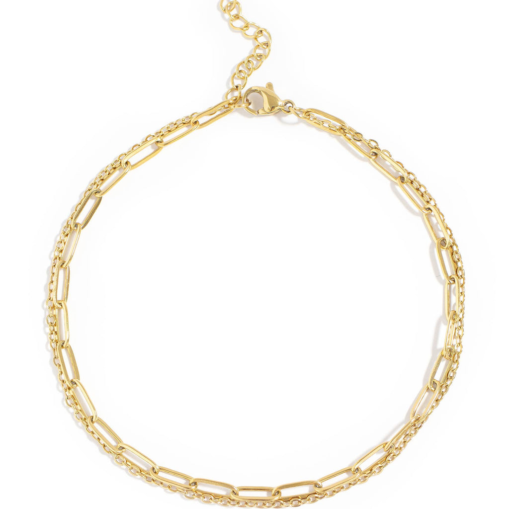 Paperclip Stack Anklet - K22