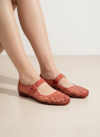 LISA Woven Jelly Mary Jane Flats: CAMEL