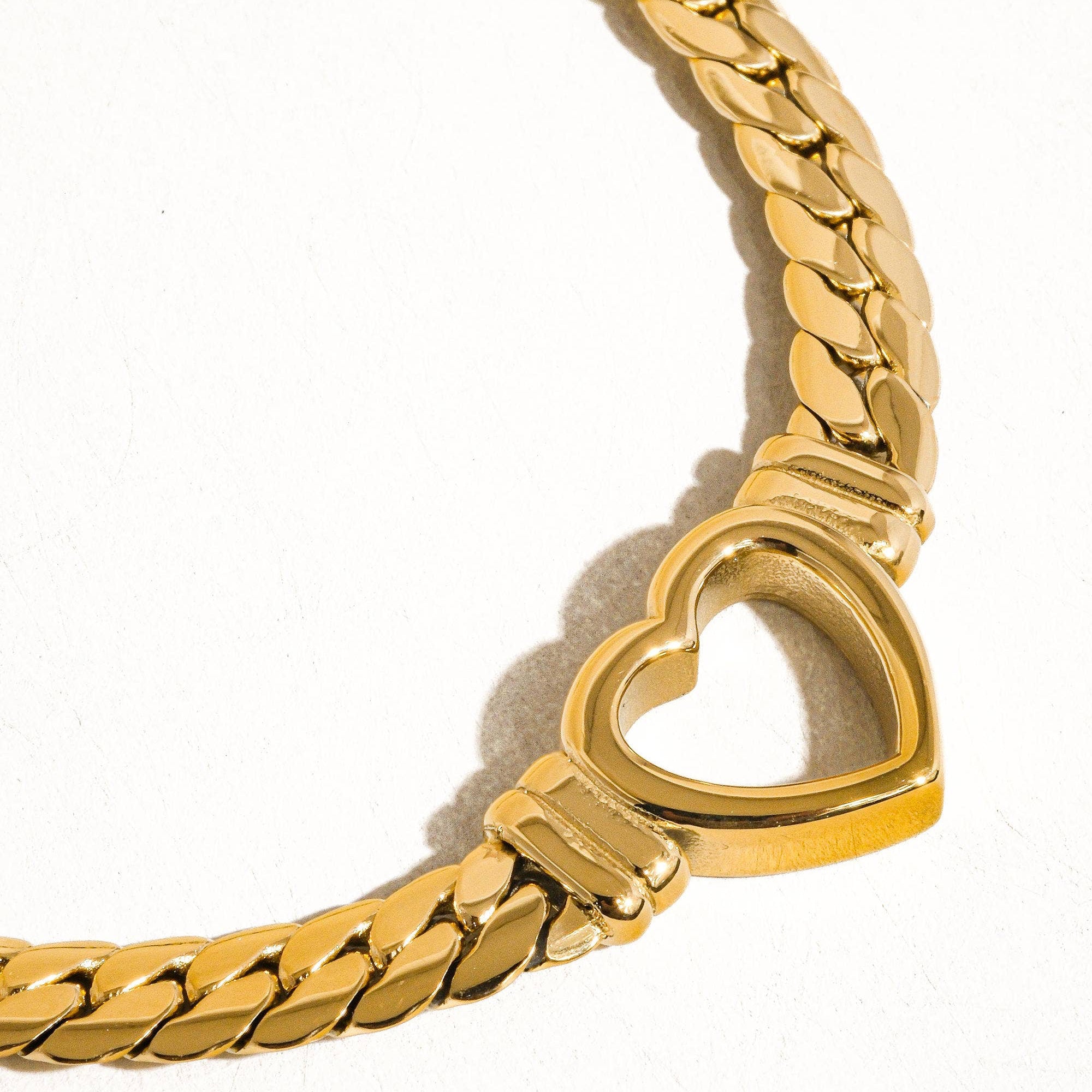 Honey Heart Chunky Chain Necklace - N49