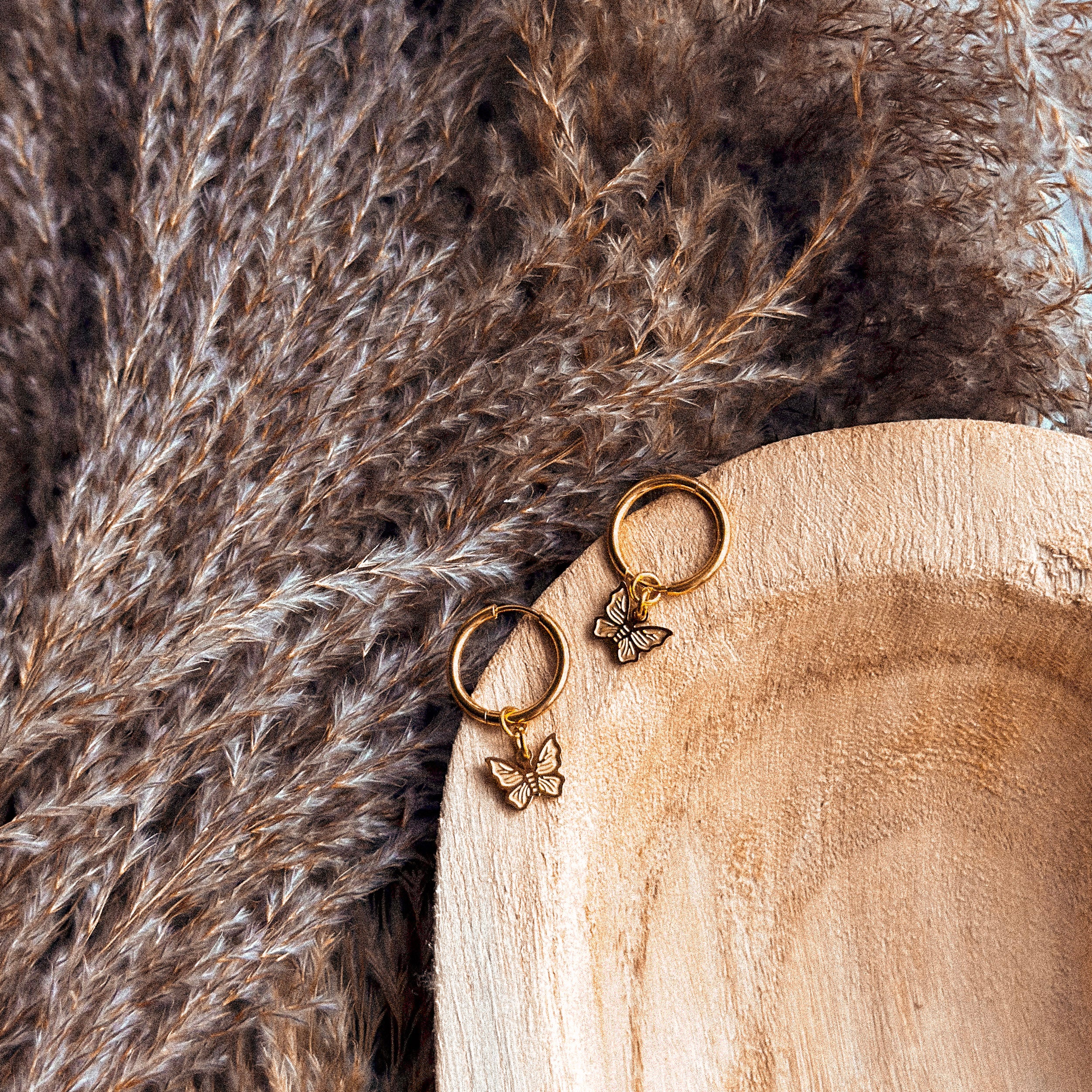 Butterfly Huggies Hoop Earrings - E8