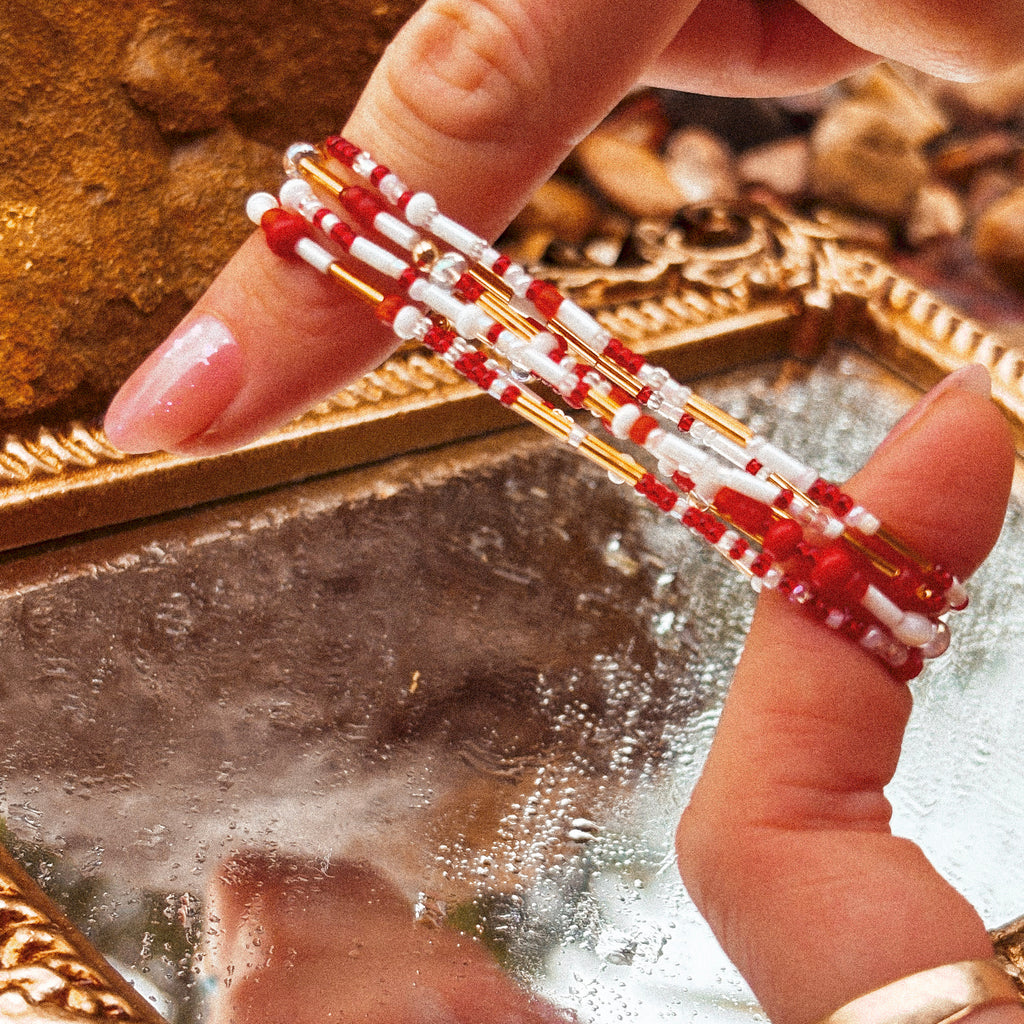 Red White & Gold Bracelet - S33