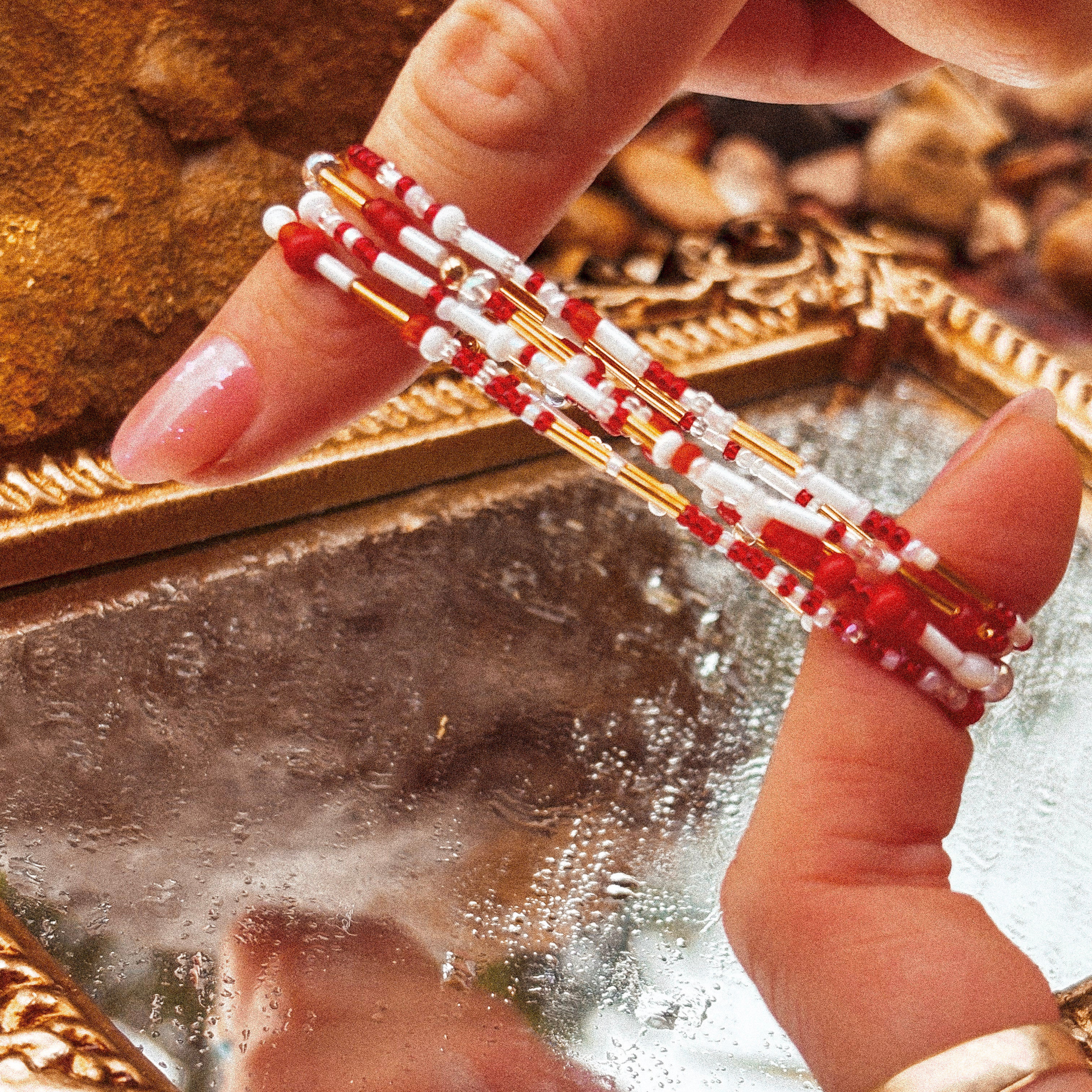 Red White & Gold Bracelet - S33