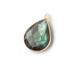 Vermeil Bezel Labradorite Faceted Pear Charm - C270