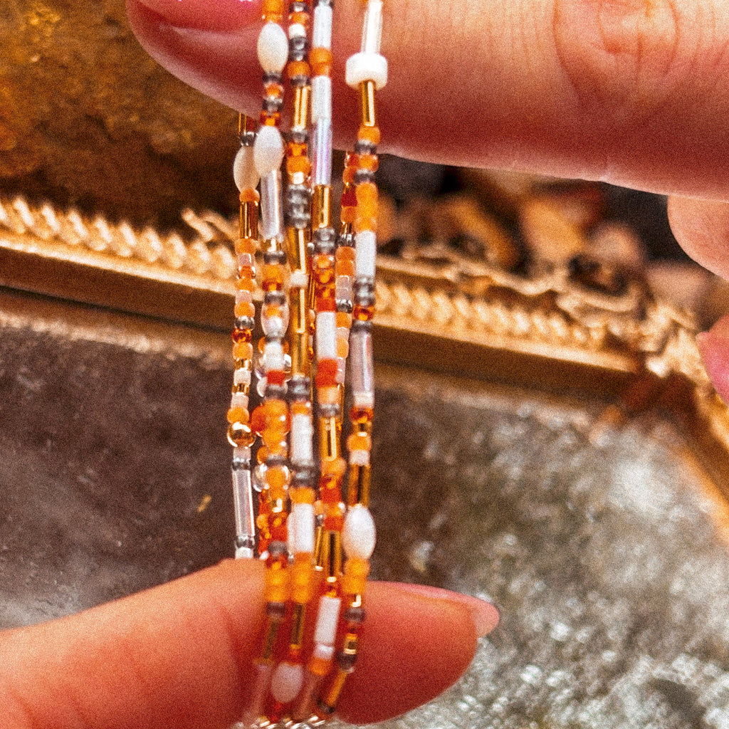 Orange & White Cutie Bracelet - S34